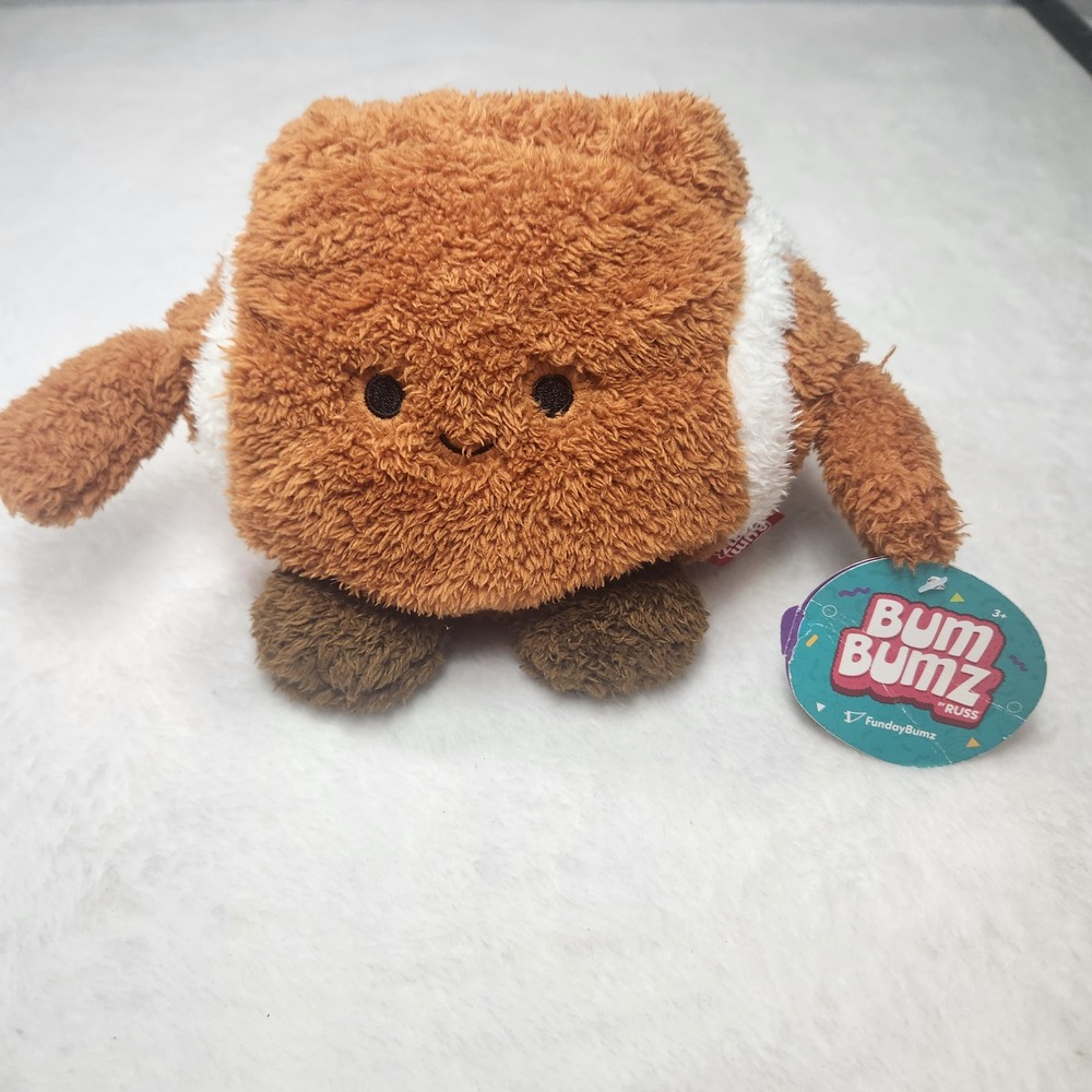 BumBumz by Russ Fred the Football 7.5 Inch FundayBumz Brown Plush Toy NWT